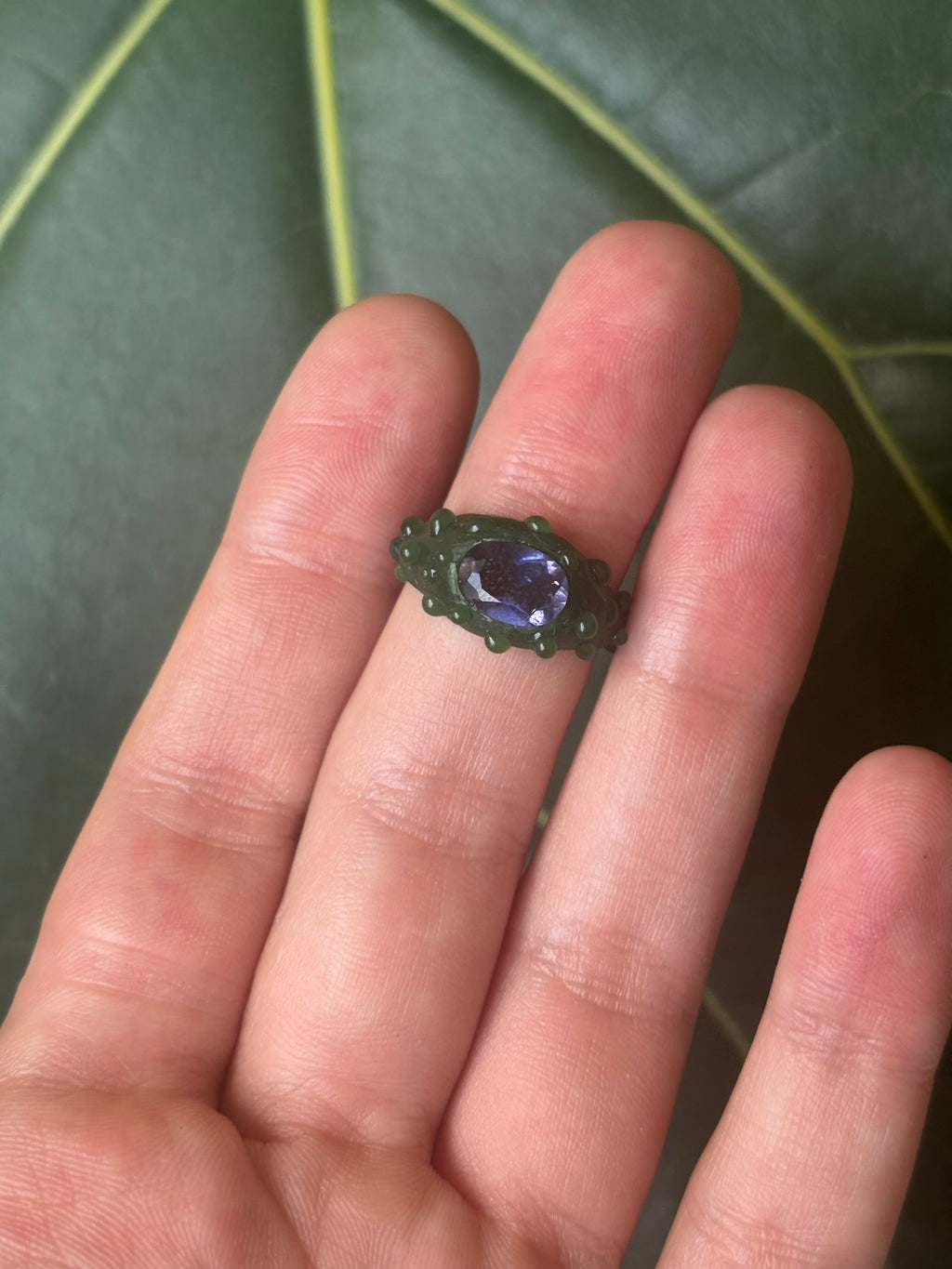 Spotty Iolite ring