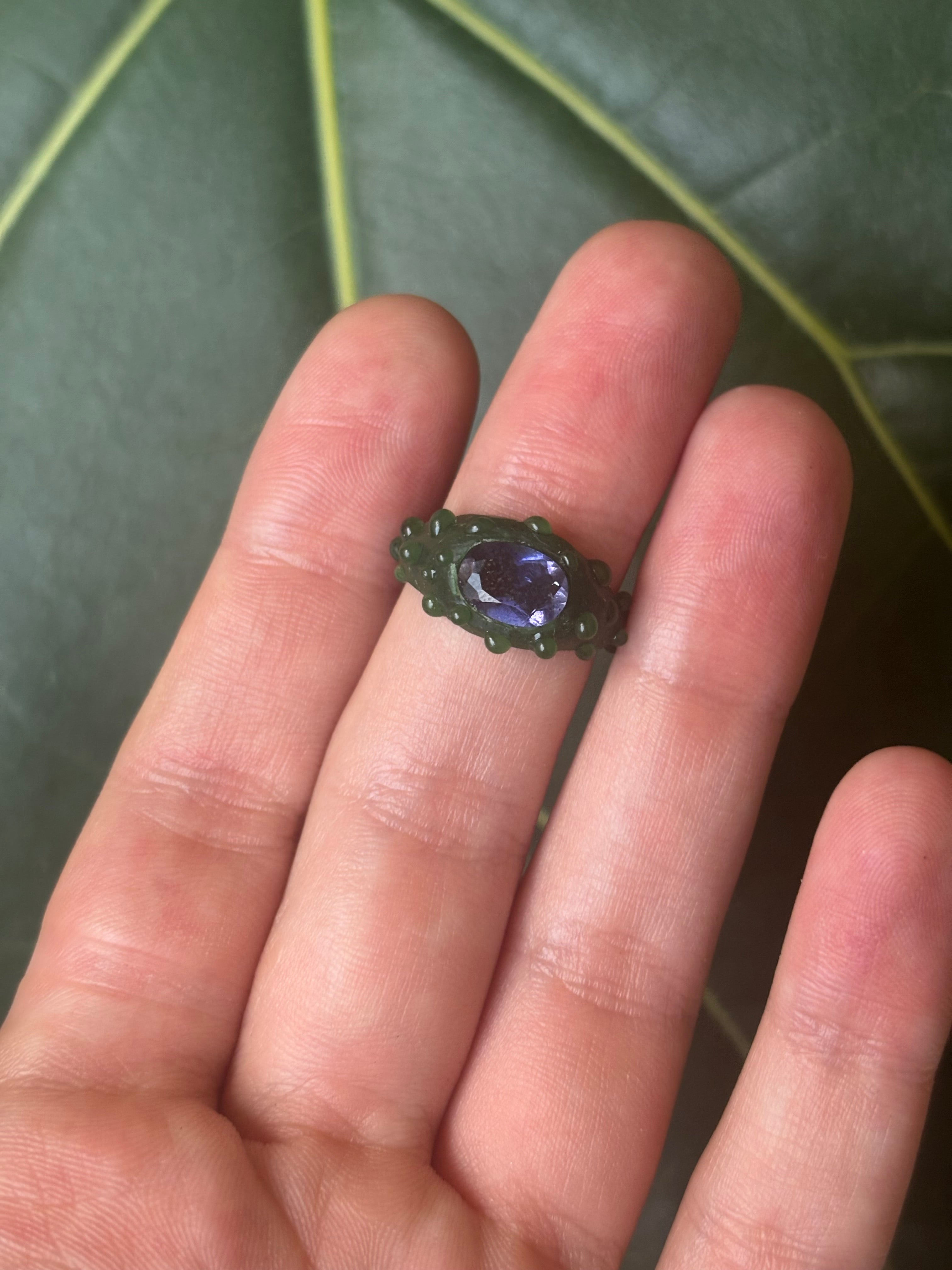 Spotty Iolite ring