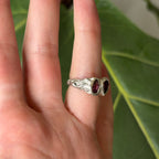 Garnet love ring - size 7