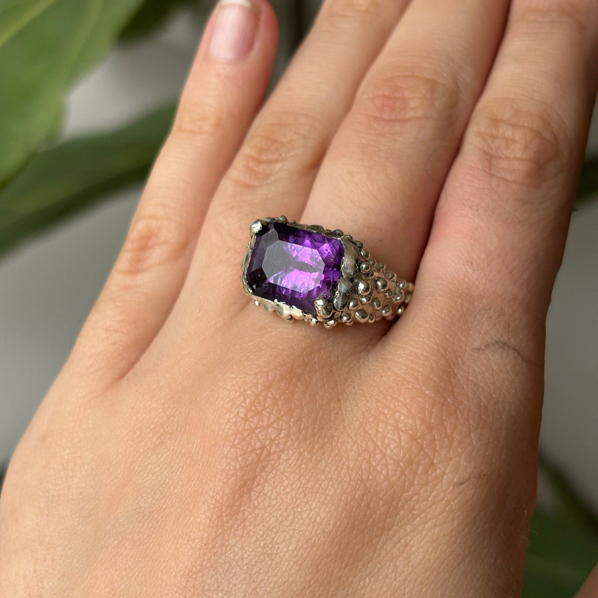 Amethyst Bubble Ring - Size 12
